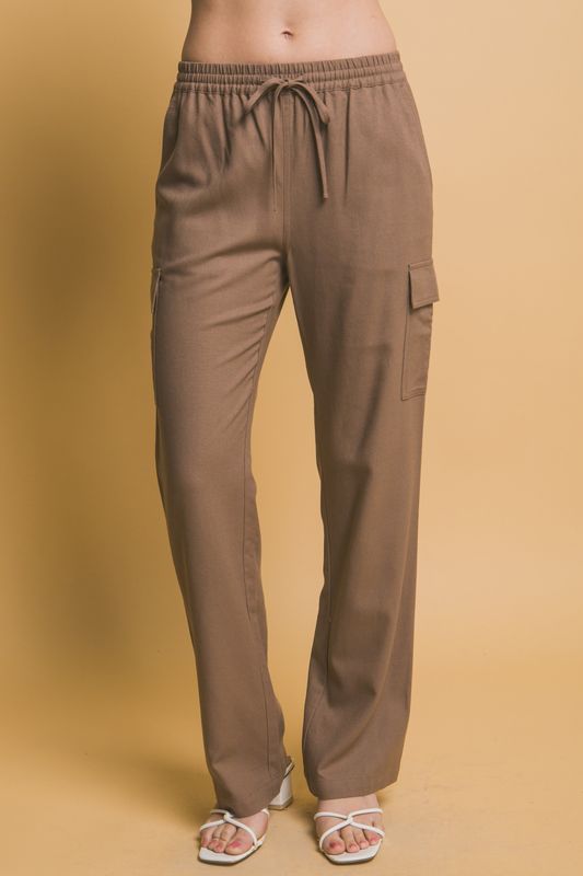 Blended Linen Cargo Pants