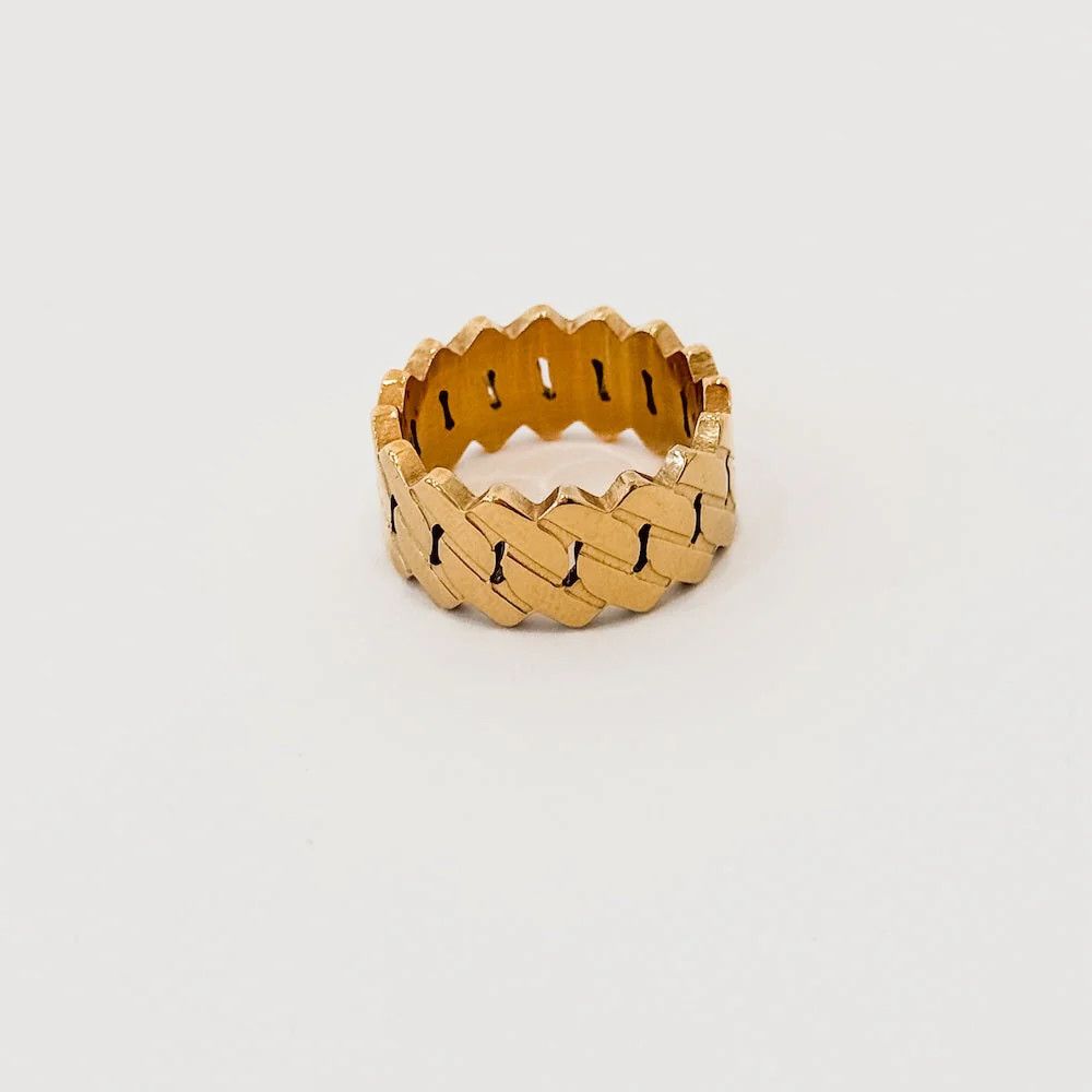 Banded Metal Ring, Color: Gold, Size: 7