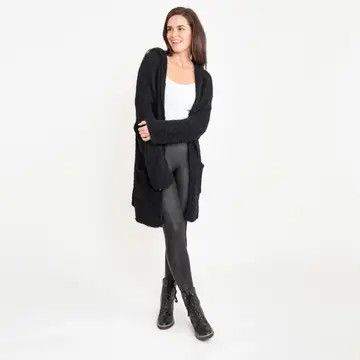 Tylie Teddy Cardigan, Size: S/M, Color: Black