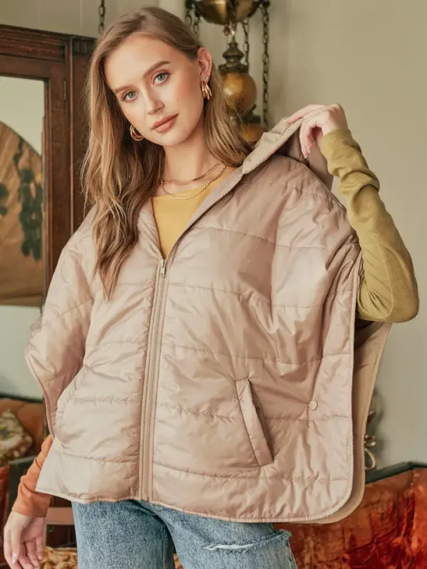 Puffer Cape with Hood