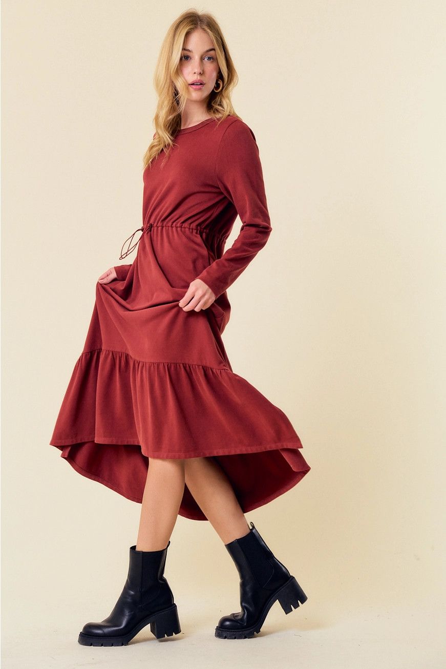 Soft Jersey Dress, Size: Small, Color: Brick