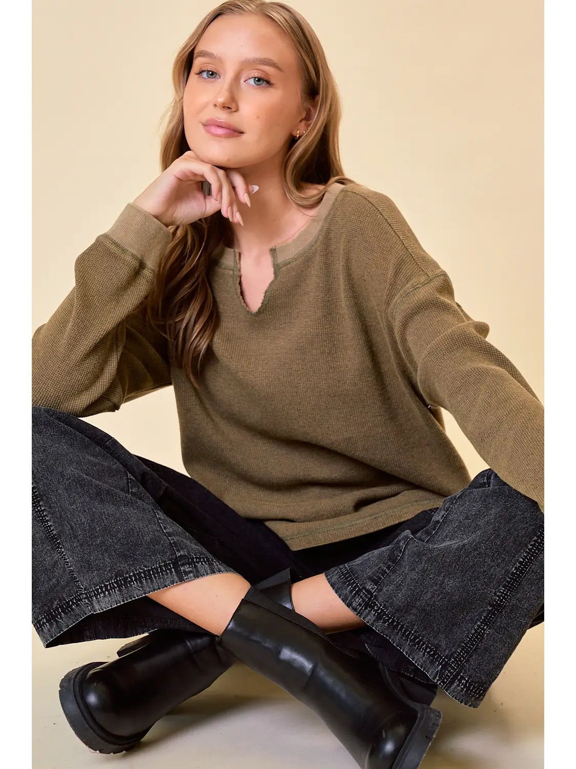 Wash Thermal Top, Size: Small, Color: Olive