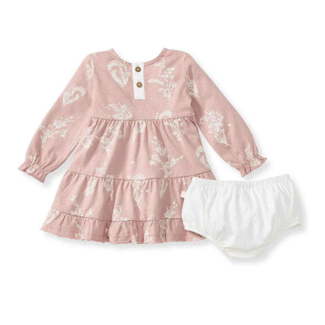 Wild Flower Dress/Diaper, Size: 12 Mon, Color: Rose