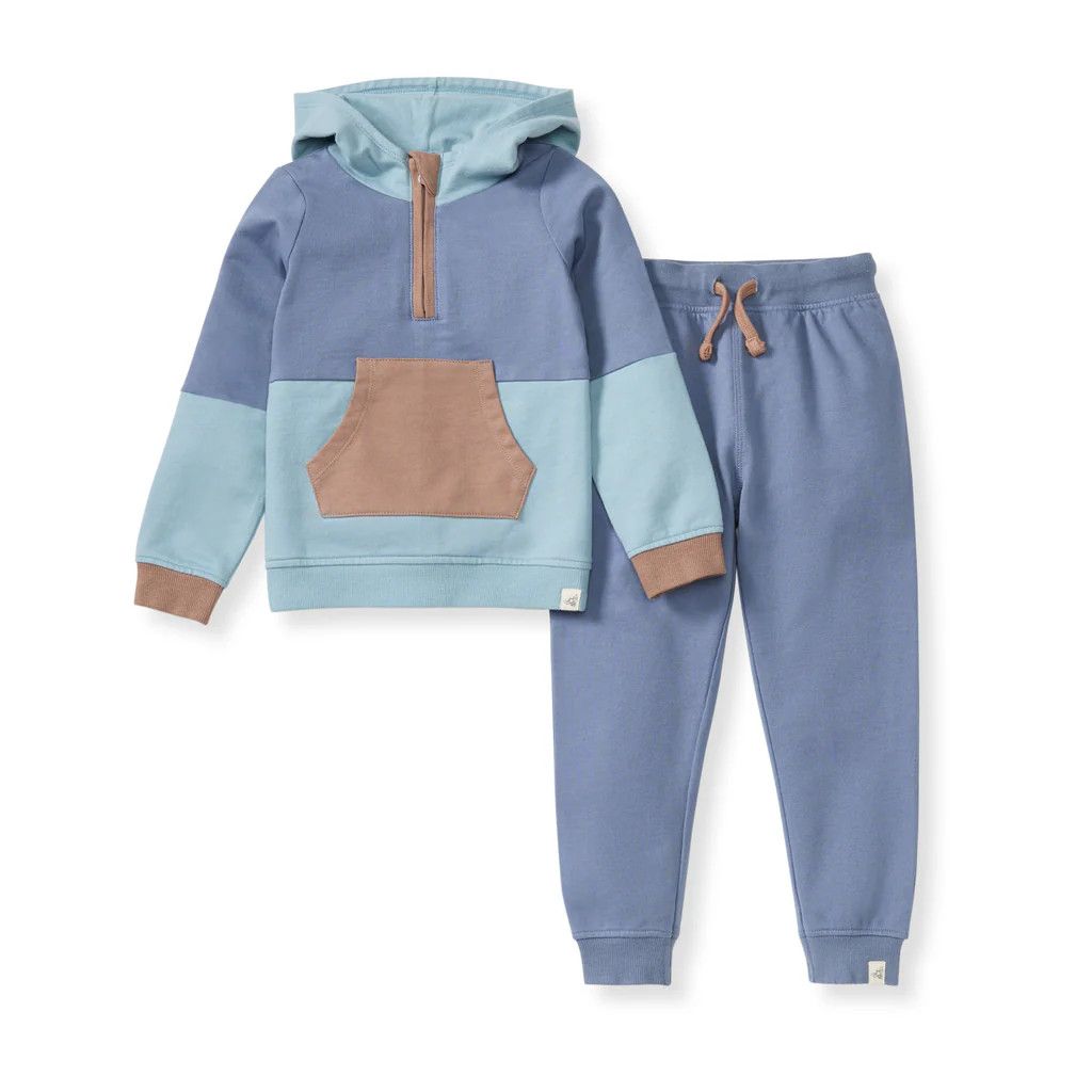Color Block Sweat Set, Color: Flint, Size: 2T