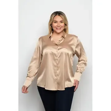 Plus Satin Collar Button