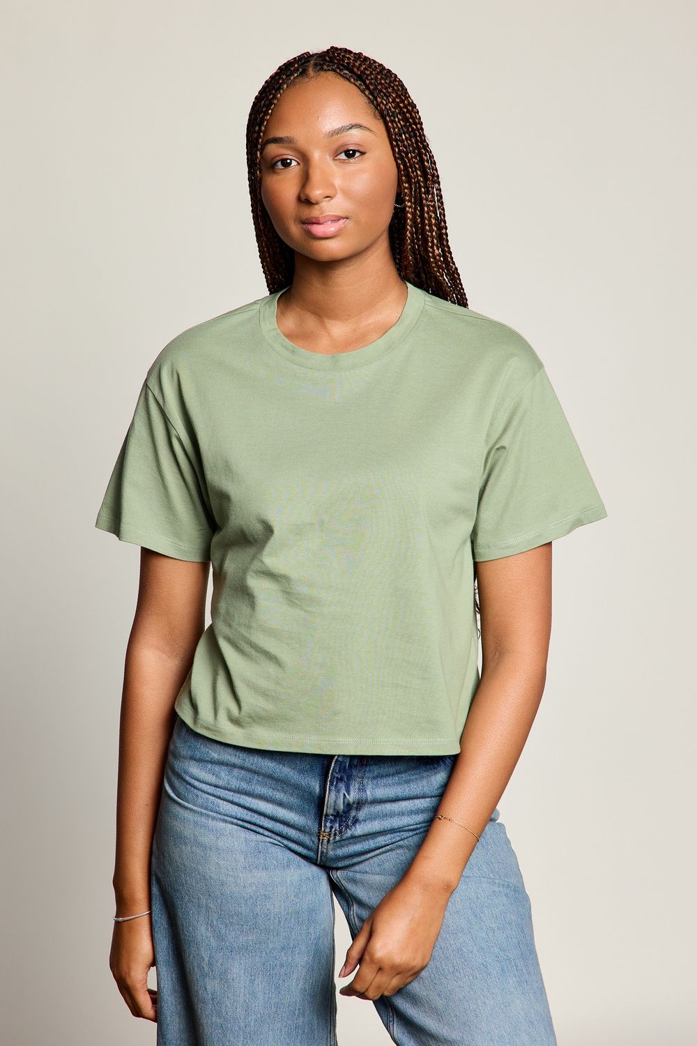 SS Crop Tee, Color: Cargo, Size: XSm