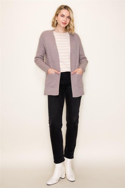 Rib LS Raglan Cardigan