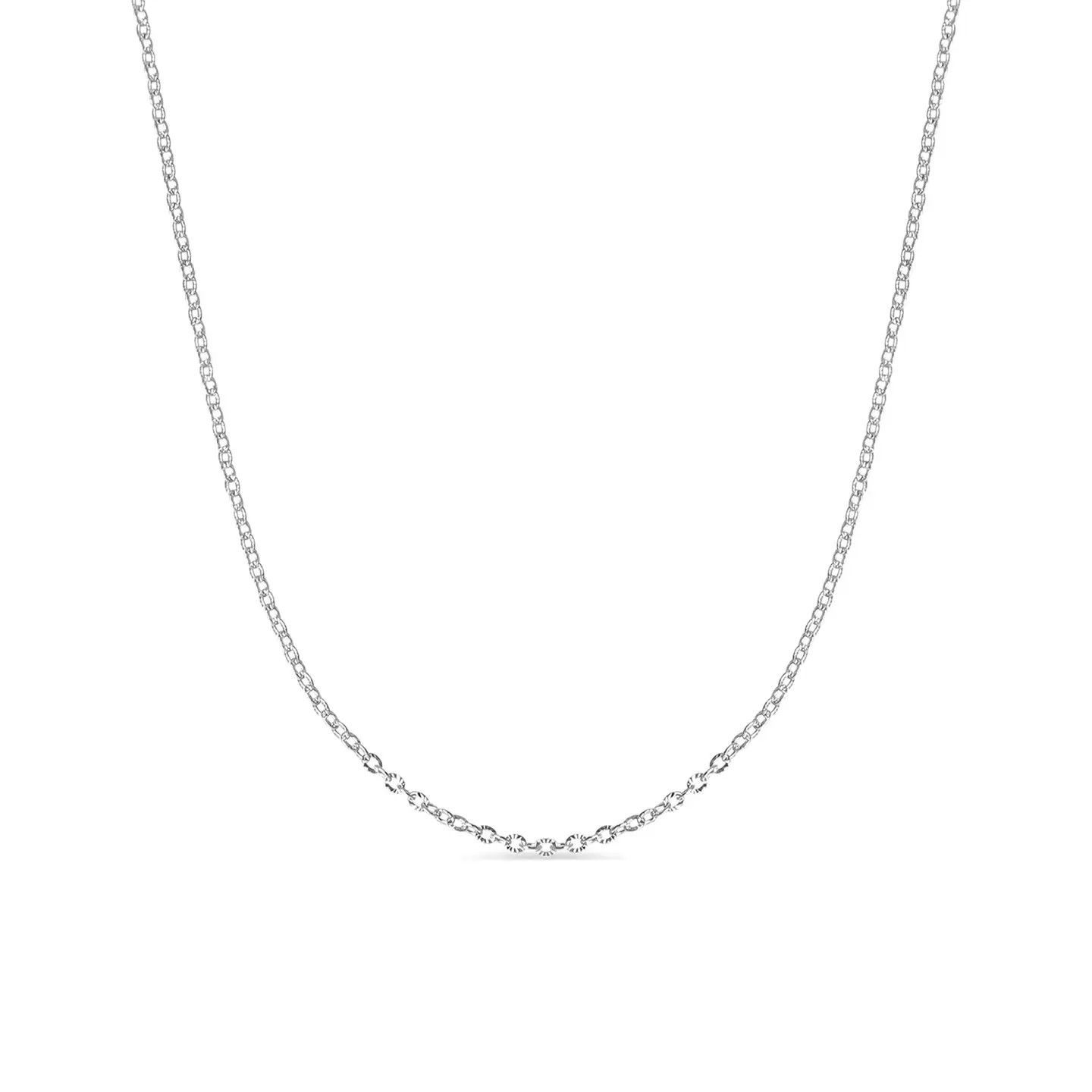 18" Crimped Oval Chain NK, Color: Stainless Steel, Size: Small