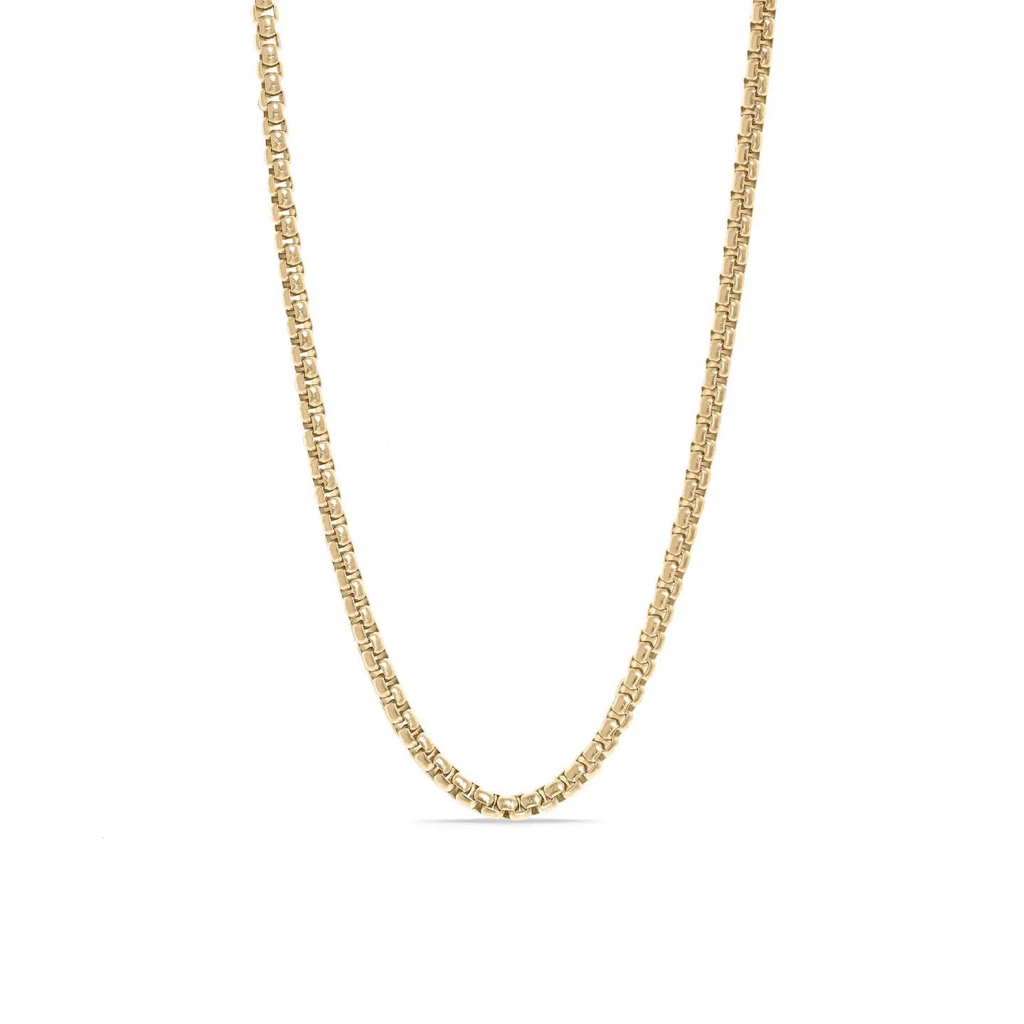 20" Rounded Box Chain NK, Color: Stainless Steel-G, Size: small