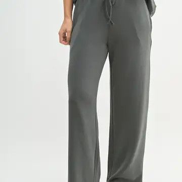 Scuba Wide Leg Pant, Color: Ash Grey, Size: Small