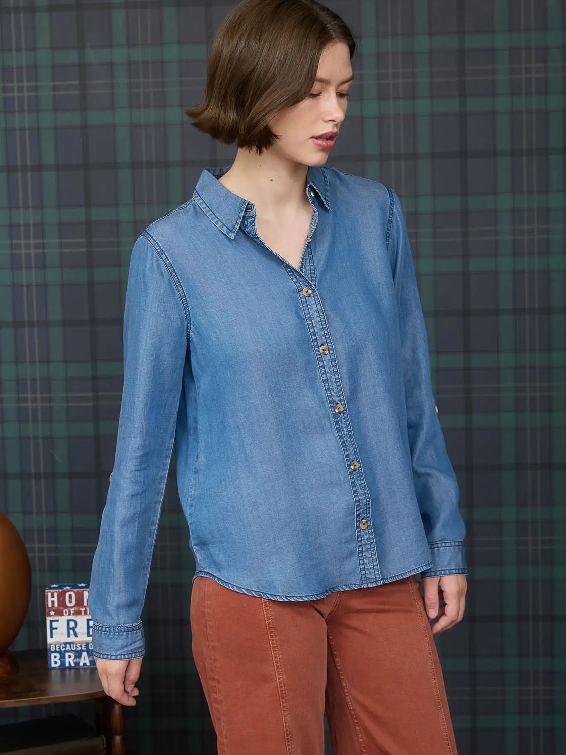 Chambray LS Button Down, Color: Chambray, Size: Small