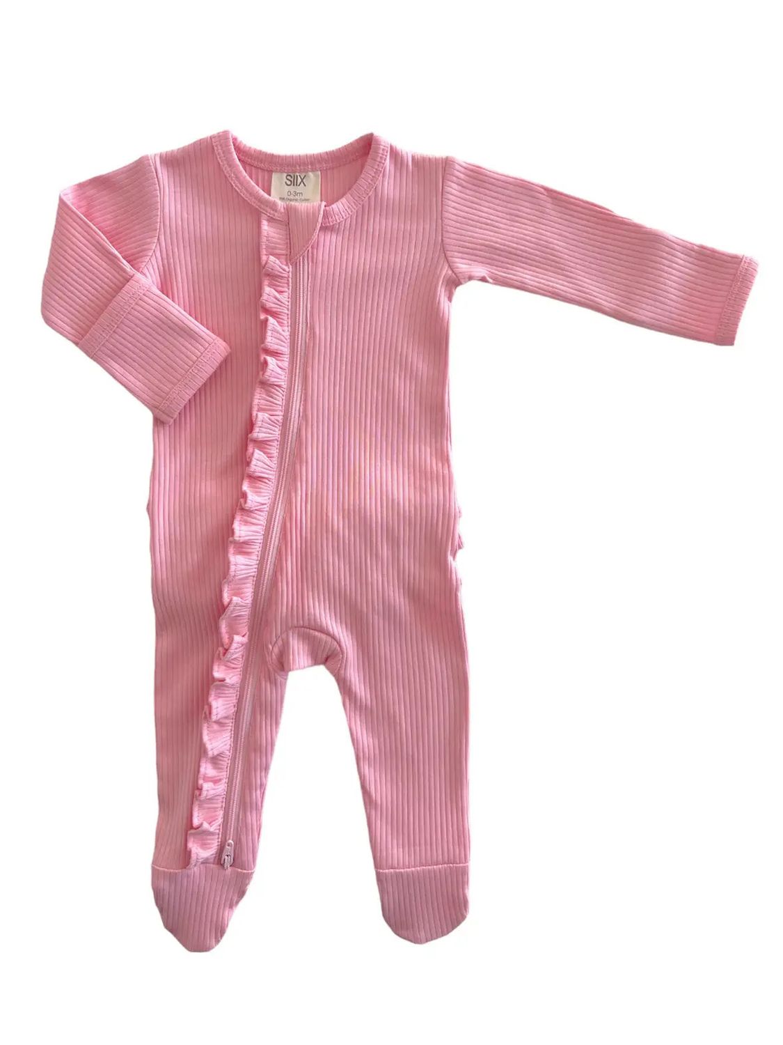 Frill Zip Hoodie, Color: Pink, Size: 3-6M