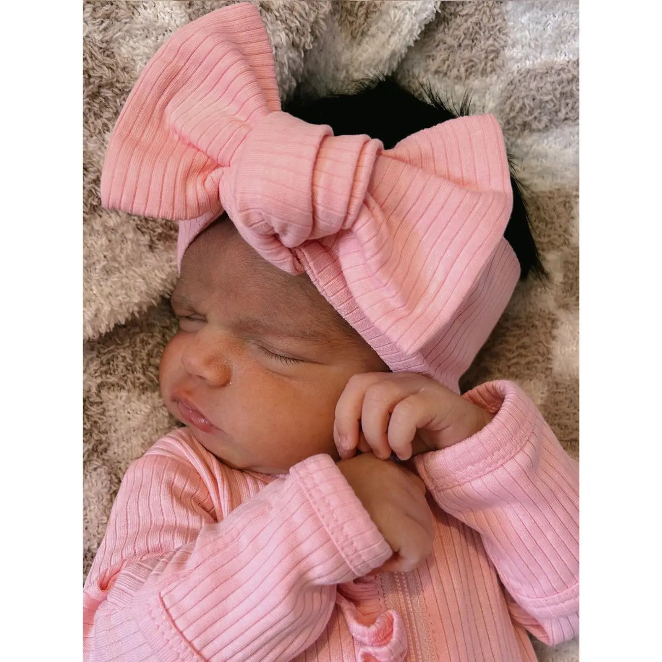 Ribbed Bow, Color: Pink, Size: O/S