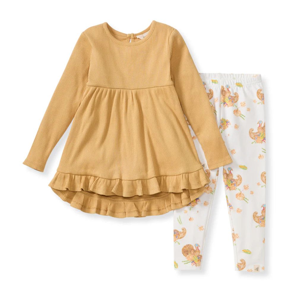 Harvest Tunic Set, Color: Eggshell, Size: 18M