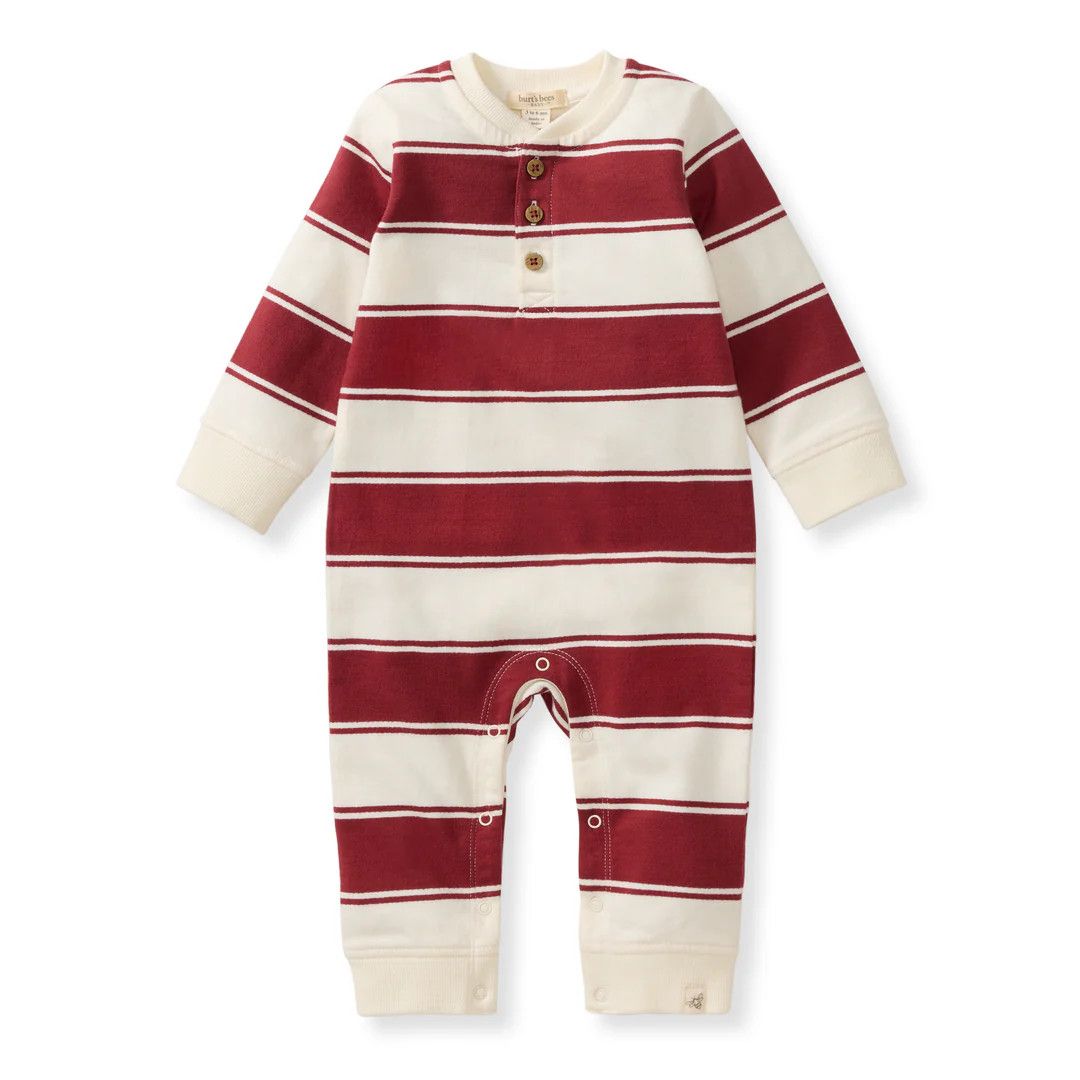 Rugby Jumpsuit, Color: Brick Red, Size: 12M