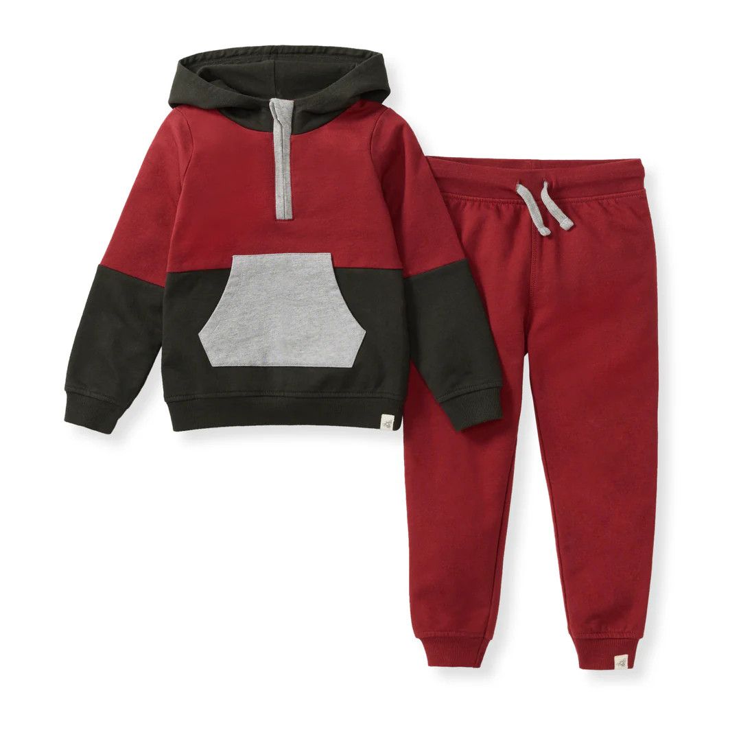 Sweatshirt Set, Color: Brick, Size: 18M