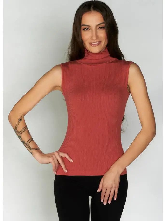 CERT1009 S/less TN Top B, Color: Brick, Size: O/S