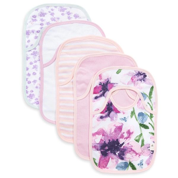 Set 5Lap Shoulder Bibs, Size: O/S, Color: Day Lily