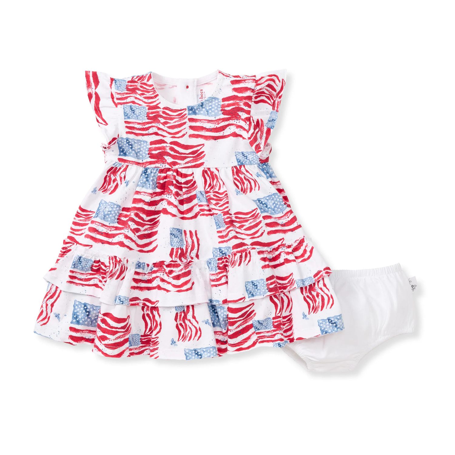 Flag Dress &amp; Diaper, Size: 12 Mon, Color: Cloud
