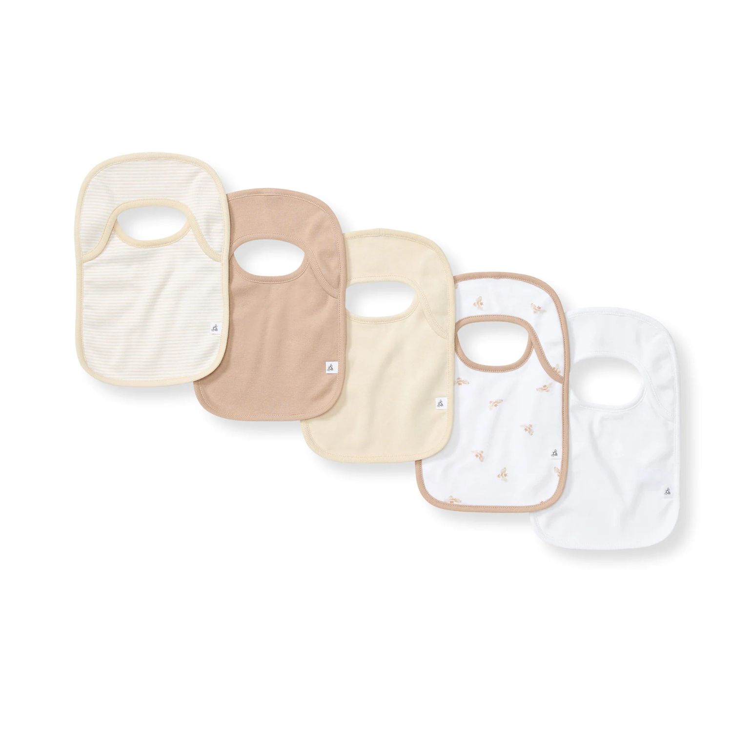 Set 5 Bee Lap Shoulder Bib, Size: O/S, Color: Oat