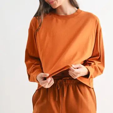 Mineral Luxe Tee, Color: Burnt Amber, Size: Small