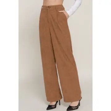 Corduroy Trouser Pants, Color: Camel, Size: Small