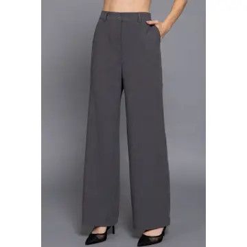Back Elastic Detail Pants, Color: Charcoal, Size: Small