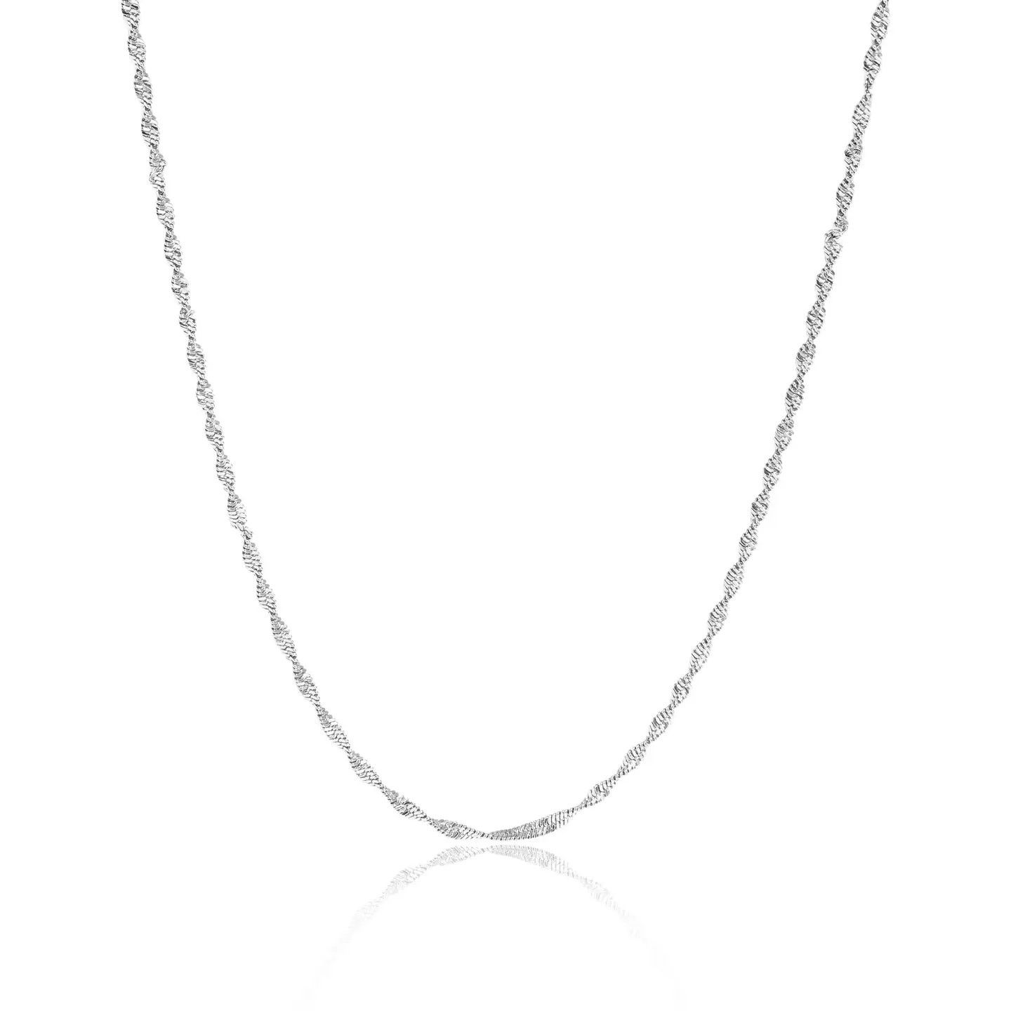 20" Singapore Dainty Chain NK, Color: Stainless Steel, Size: small