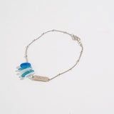 Sea Glass Anklet, Color: Aqua, Size: O/S