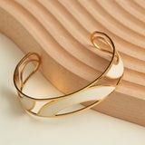 Semi Circle Bracelet, Color: Gold/White, Size: O/S