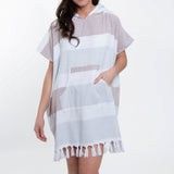 Beach Towel Poncho, Color: Iv/Br, Size: O/S