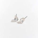 Sq CZ Ear Sense ER, Color: Silver, Size: 5mm