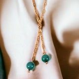 2 Bead Pendant NK, Color: Glass, Size: O/S
