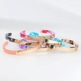 Thin Cuff Bracelet, Color: Marble, Size: O/S