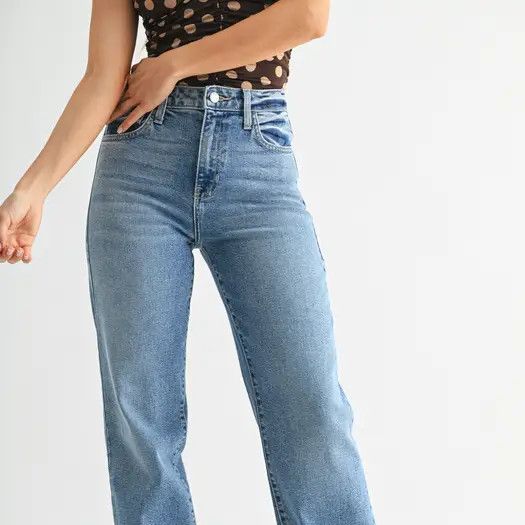 Longer Length Straight, Color: Denim, Size: 24-0
