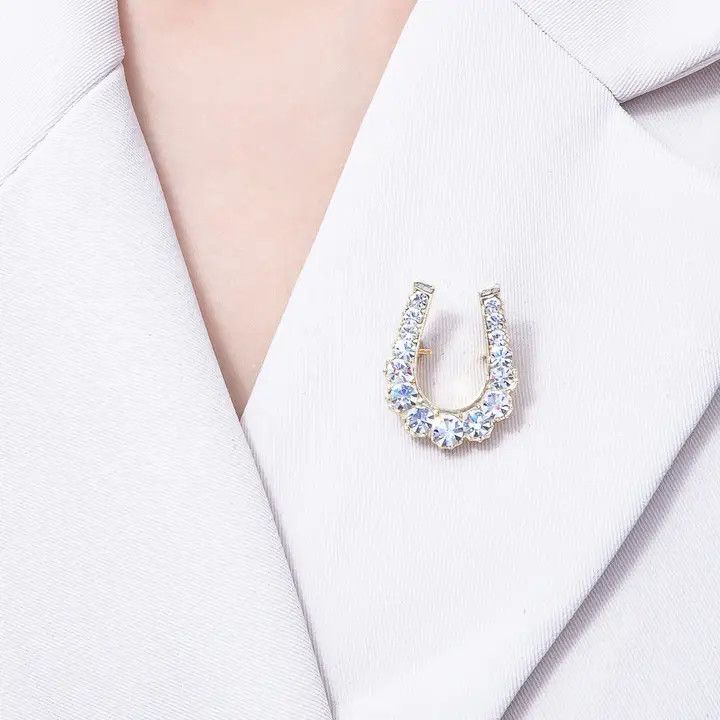 Horseshoe Pin Brooch, Color: Gold, Size: O/S