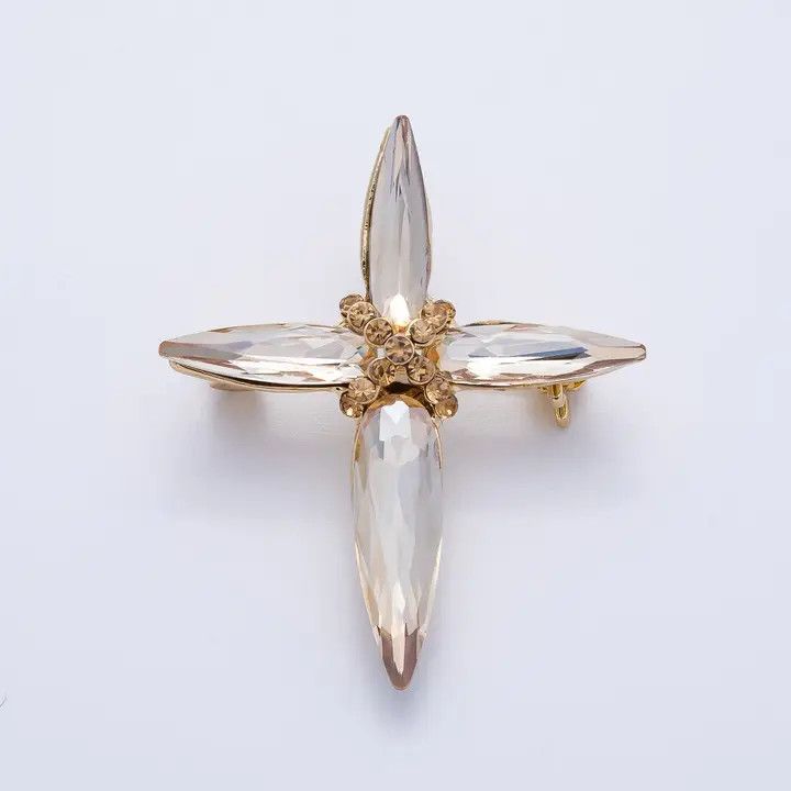 Tied Cross Brooch, Color: Gold, Size: O/S