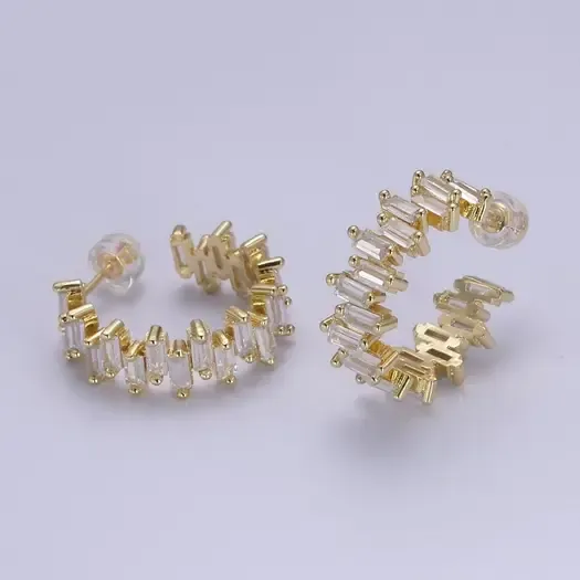 Baguette Hoop Earrings