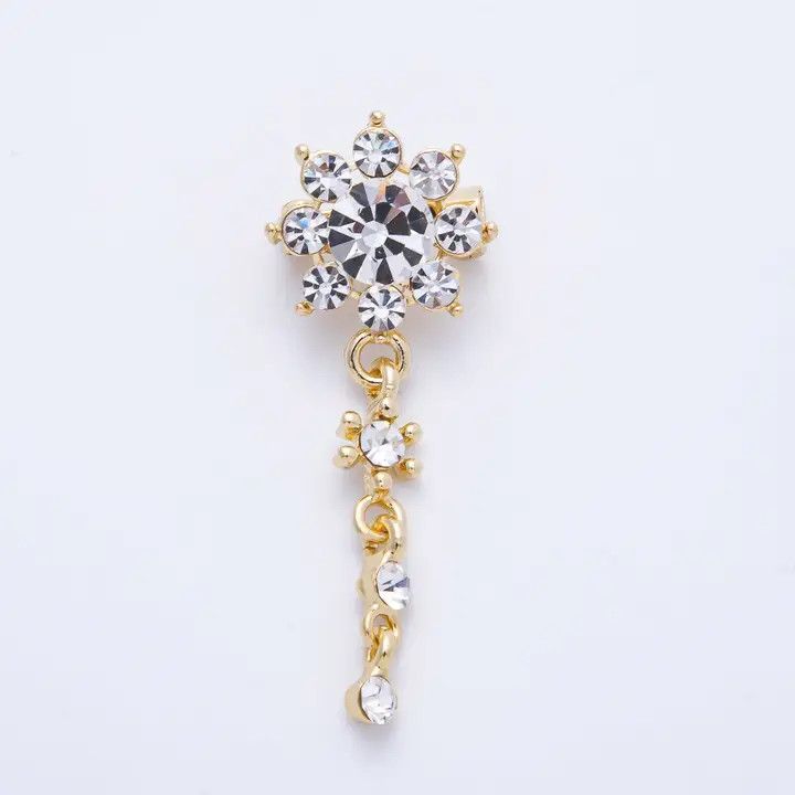 Round Drop Brooch, Color: Gold, Size: O/S