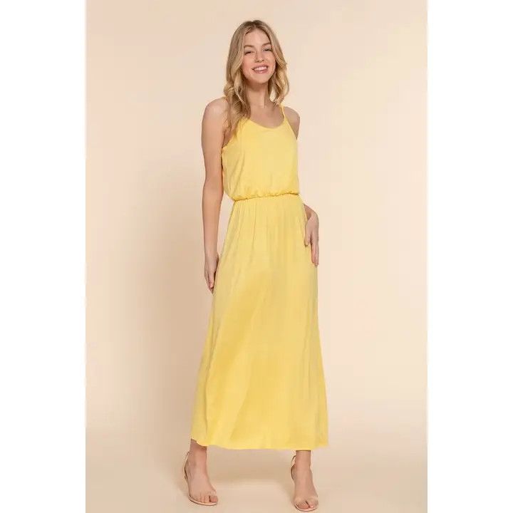 Cami Midi Knit Dress, Color: Lemon, Size: Small
