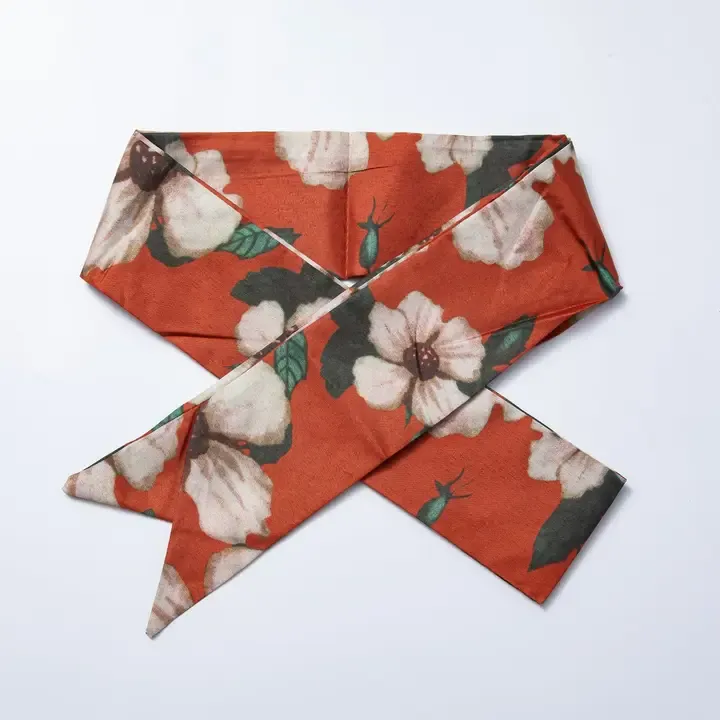 Floral Faux Silk Bandana