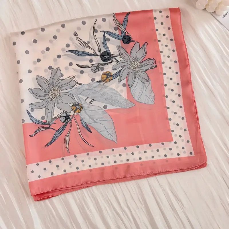 Bellflower Square Scarf, Color: Pink, Size: 25x25