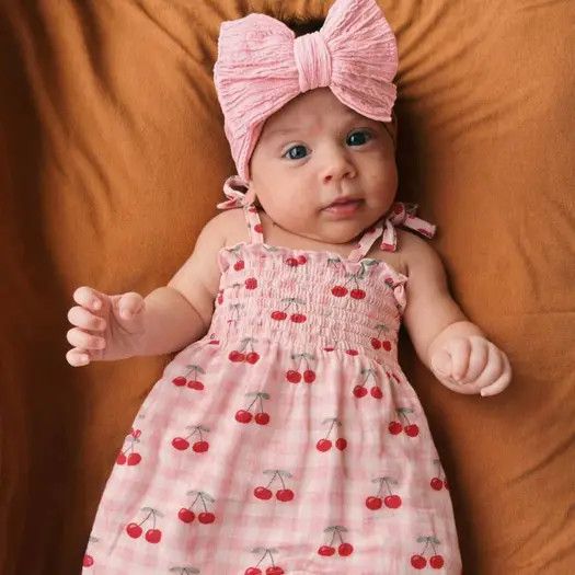 Muslin Jumpsuit, Color: Cherry, Size: 3-6M