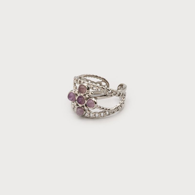 Cuff Ring with Stone Adjust