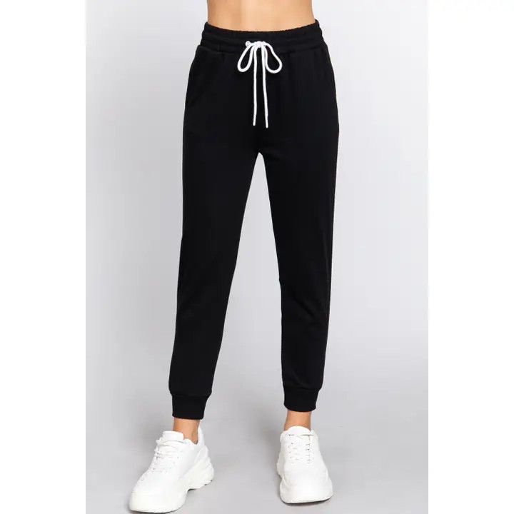 French Terry Joggers, Color: Black, Size: Small