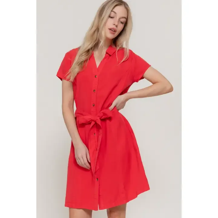SS Belted Mini Dress