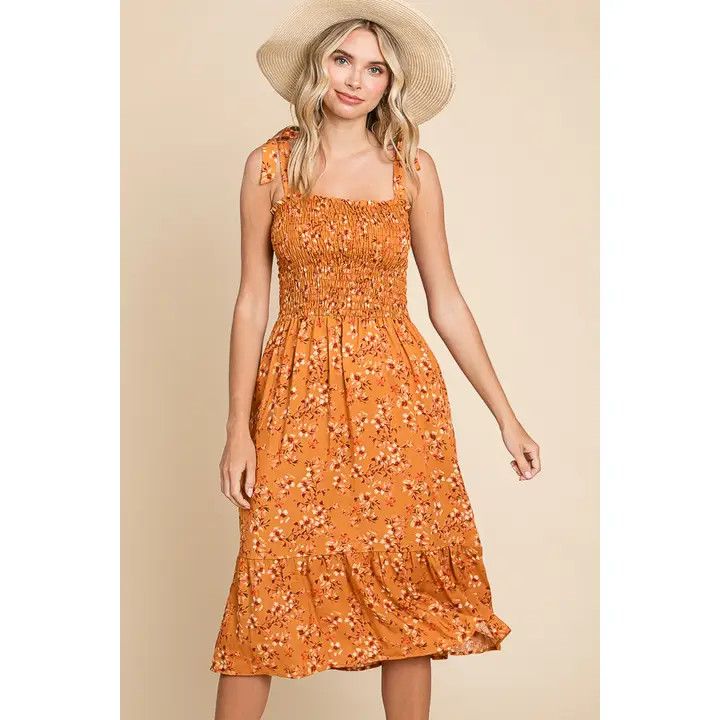Tube Tiered Long Dress, Color: Camel, Size: Small