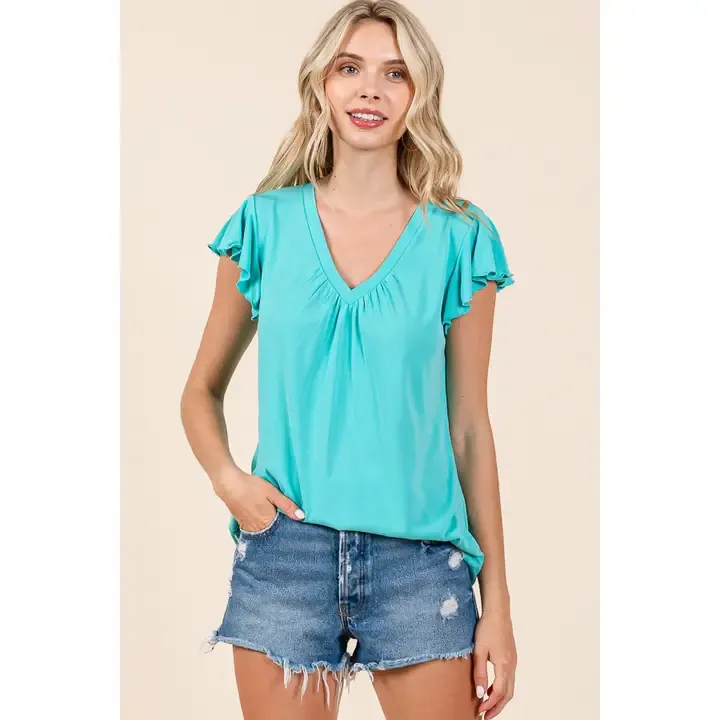 V-Neck Flare Top