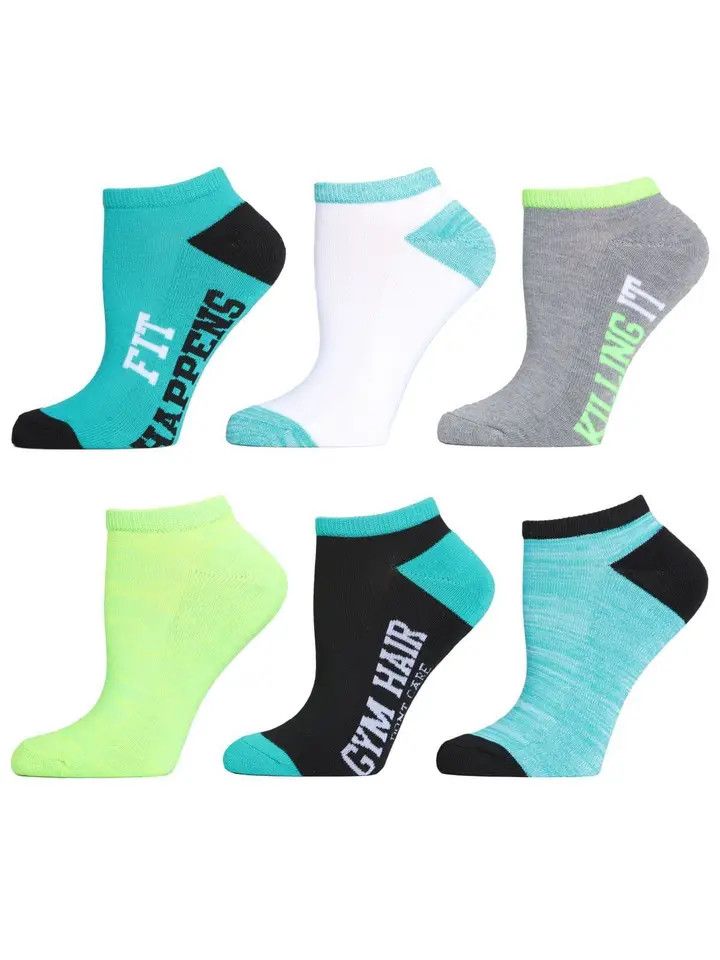 Low Cut Socks 6 Pack, Color: Green, Size: O/S