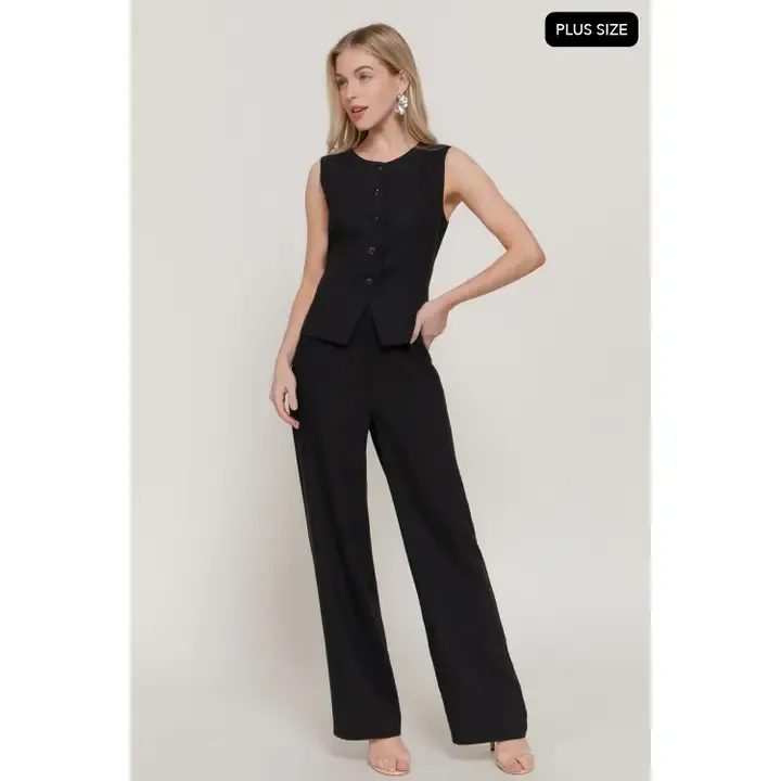 Plus Linen Long Pants